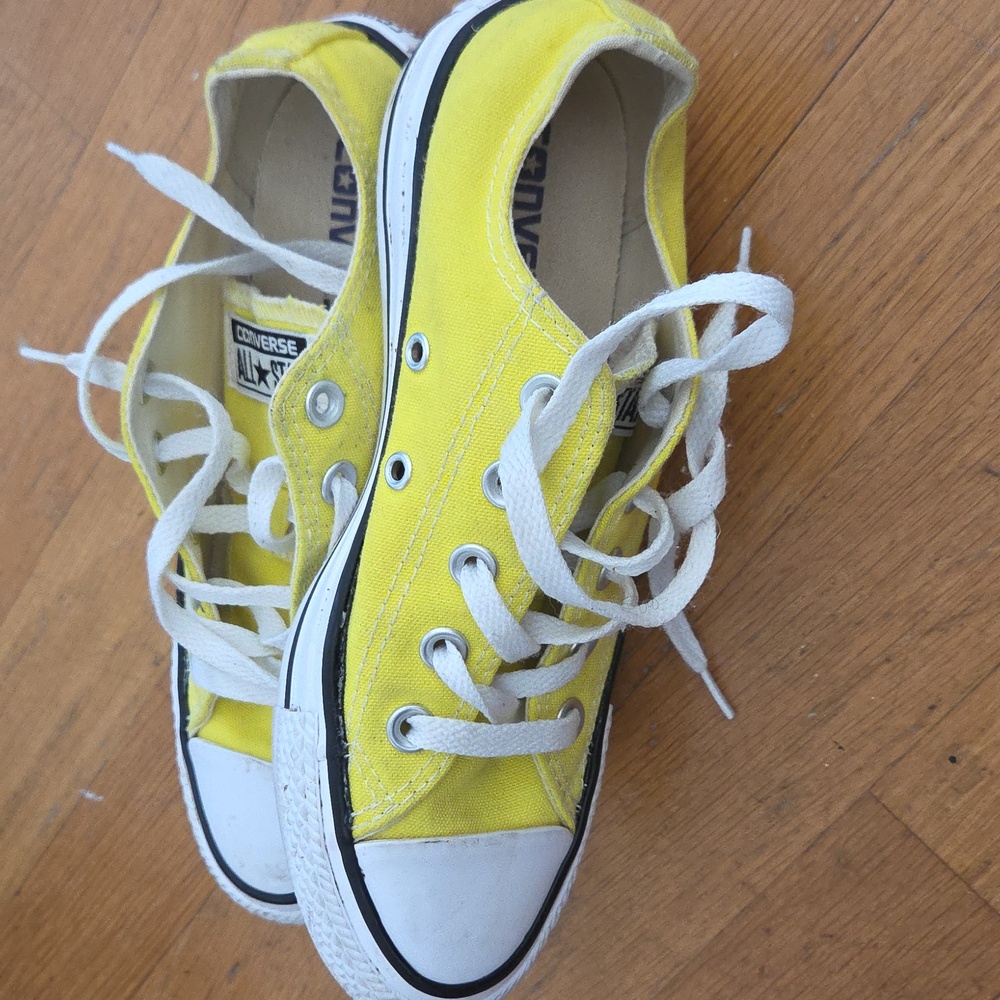 Converse Women's Yellow Canvas Sneakers - Picture 3 of 6